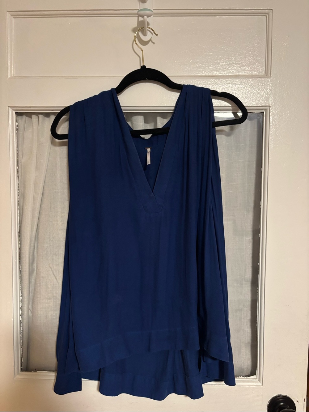 Free People Royal Blue Sleeveless V-Neck Tunic